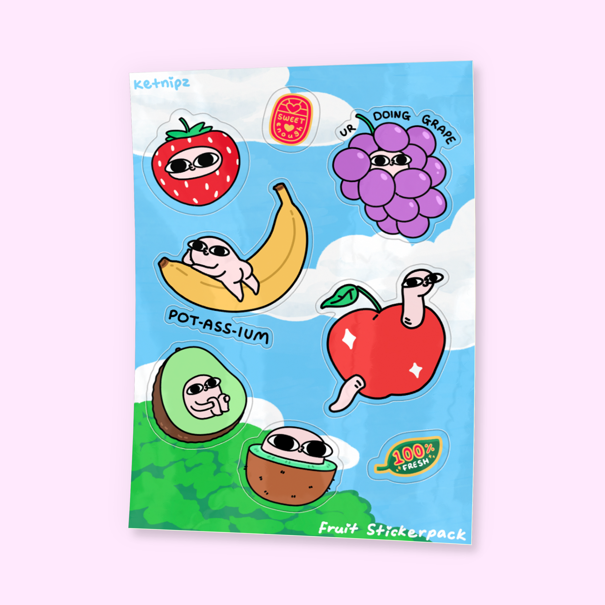 Ketnipz Fruit Sticker Sheet - Pre-Order
